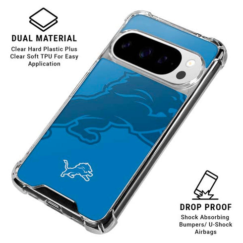 NFL Detroit Lions Double Vision Google Pixel 10 Pro XL Clear Case